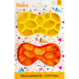 Κουπάτ μάσκες αποκριάτικες απλές 10cm 2τεμ Decora