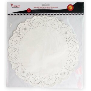 Βάσεις χάρτινες λευκές με δαντέλα 8τεμ 29cm Viosarp