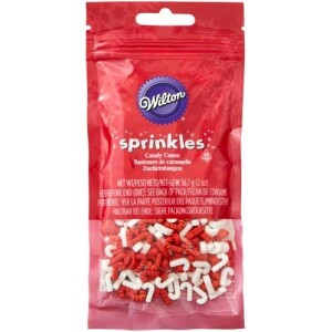 Sprinkles μπαστουνάκια κόκκινα λευκά 56γρ Wilton