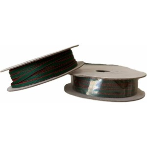 Κορδέλα Χριστ. με γαζιά κόκκινο-πράσινο σκούρο 5mm 20m