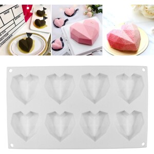 Φόρμα σιλικόνης καρδιές diamond 6cm
