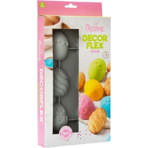 Φόρμα σιλικόνης πασχαλινά αυγά 5,5x7,0x2,5cm 6 θέσεις Decora