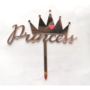 Topper κορώνα princess ροζ 11cm