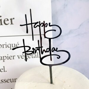 Topper Happy Birthday Funky μαύρο 16cm