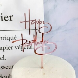 Topper Happy Birthday Funky ροζ χρυσό 16cm