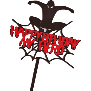 Topper Happy Birthday Spiderman 16cm