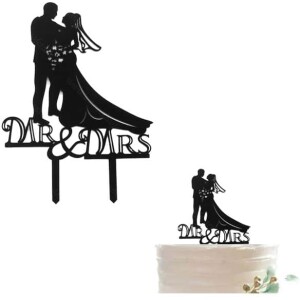 Topper ζευγάρι με ανθοδέσμη 17cm