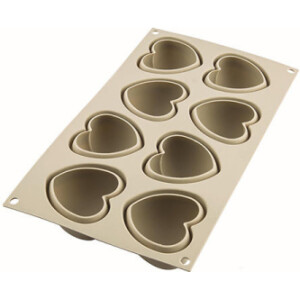 Alternative view of Φόρμα σιλικόνης καρδιές πομπέ 8x100ml Silikomart