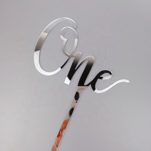 Topper one με καρδιά ασημί 15cm