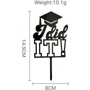 Topper I Did It! μαύρο 18cm