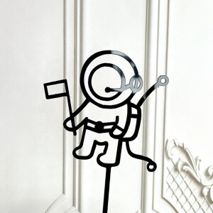 Topper αστροναύτης μαύρο 15cm