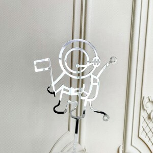 Topper αστροναύτης ασημί 15cm