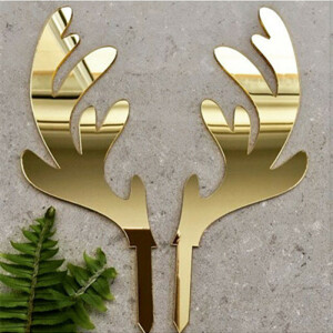 Topper κέρατα ταράνδου χρυσά 2τεμ 20cm