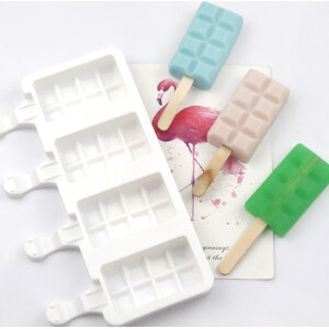 Φόρμα σιλικόνης για παγωτό τετράγωνα mini 4 θέσεις