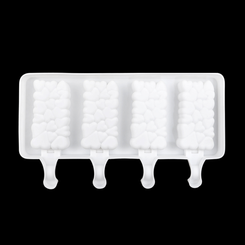 Φόρμα σιλικόνης για παγωτό καρδιές mini 4 θέσεις - Image 3