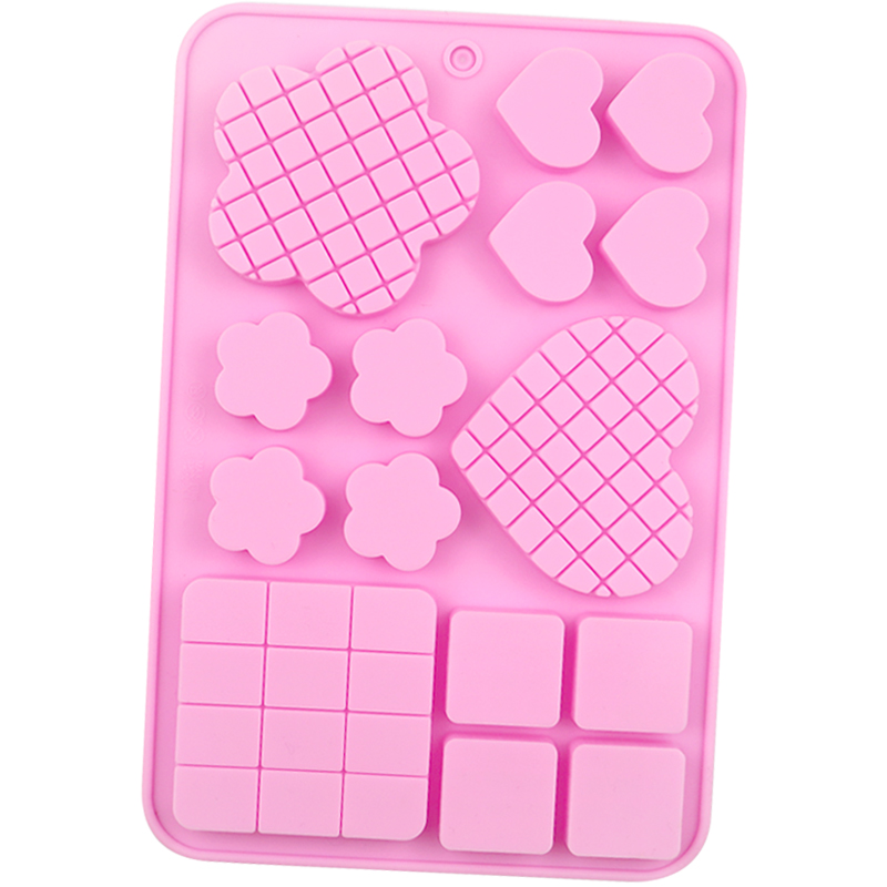 Φόρμα σιλικόνης καρδιές, λουλούδια, τετράγωνα ανάγλυφα - Image 2