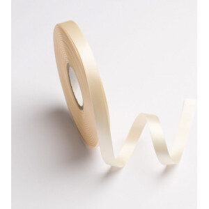 Κορδέλα σατέν ιβουάρ με ούγια 12mm 50m διπλής όψης