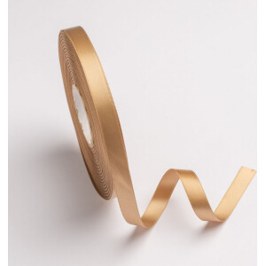 Κορδέλα σατέν καφέ ανοικτό με ούγια 12mm 50m διπλής όψης