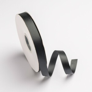 Κορδέλα σατέν μαύρο με ούγια 16mm 50m διπλής όψης