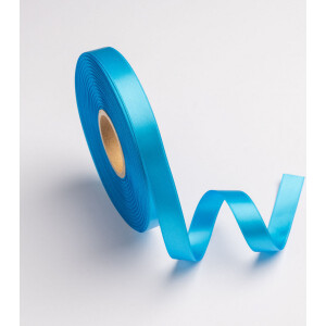 Κορδέλα σατέν τυρκουάζ με ούγια 16mm 50m διπλής όψης