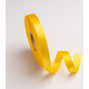 Κορδέλα σατέν κίτρινο με ούγια 16mm 50m διπλής όψης