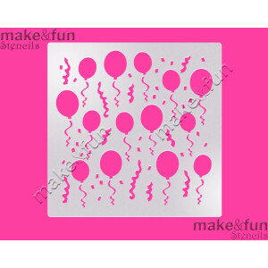 Στένισλ μπαλόνια 14x14cm