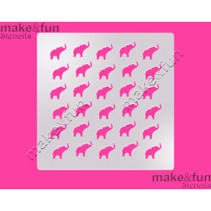 Στένσιλ ελεφαντάκια 14x14cm