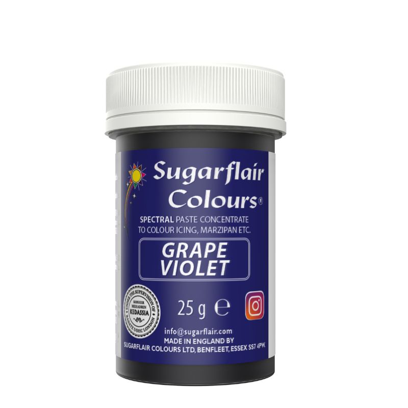 Χρώμα ζαχαροπλαστικής πάστα μωβ λιλά grape violet 25γρ Sugarflair - Image 2