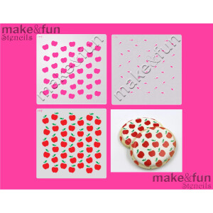 Στένσιλ μήλα 3τεμ 14x14cm