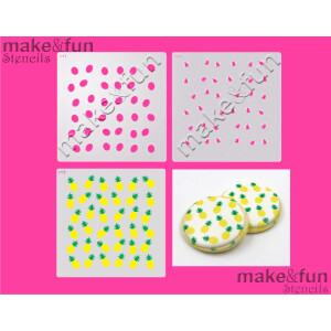 Στένσιλ ανανάς 3τεμ 14x14cm