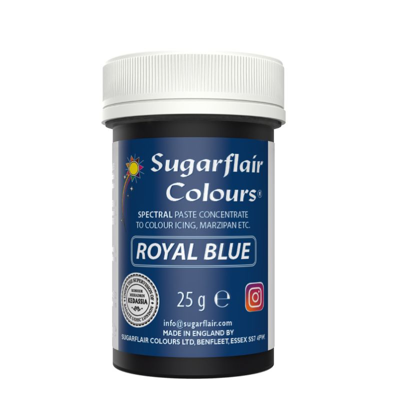 Χρώμα ζαχαροπλαστικής πάστα μπλε royal 25γρ Sugarflair - Image 2