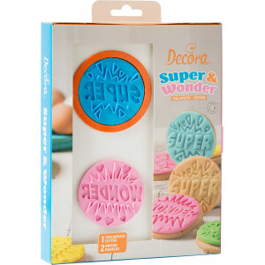 Κουπάτ στρόγγυλο με σφραγίδες Super και Wonder Decora