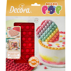 Φόρμα σιλικόνης Pop It καρδιά 15cm Decora