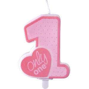 Κερί only one ροζ 8cm PartyDeco