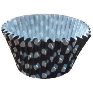 Θήκες cupcake μαύρο πουά 5cm 180τεμ