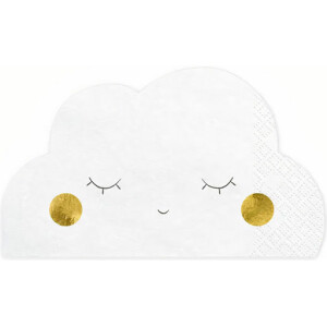 Χαρτοπετσέτες συννεφάκι με φατσούλα 16x9,5cm 20τεμ PartyDeco