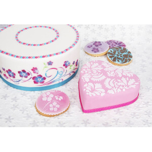 Στένσιλ με λουλούδια 2 τεμ