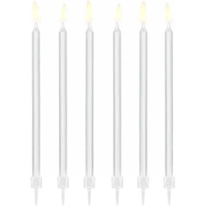 Κεριά λευκά 14cm 12τεμ PartyDeco