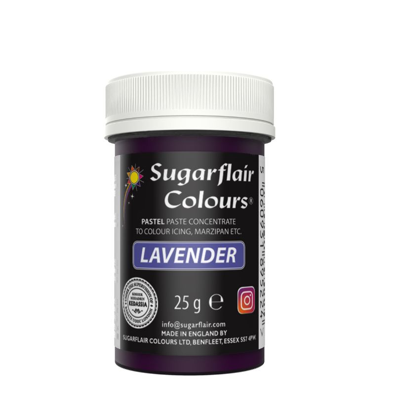 Χρώμα ζαχαροπλαστικής πάστα μωβ λιλά lavender 25γρ Sugarflair - Image 2