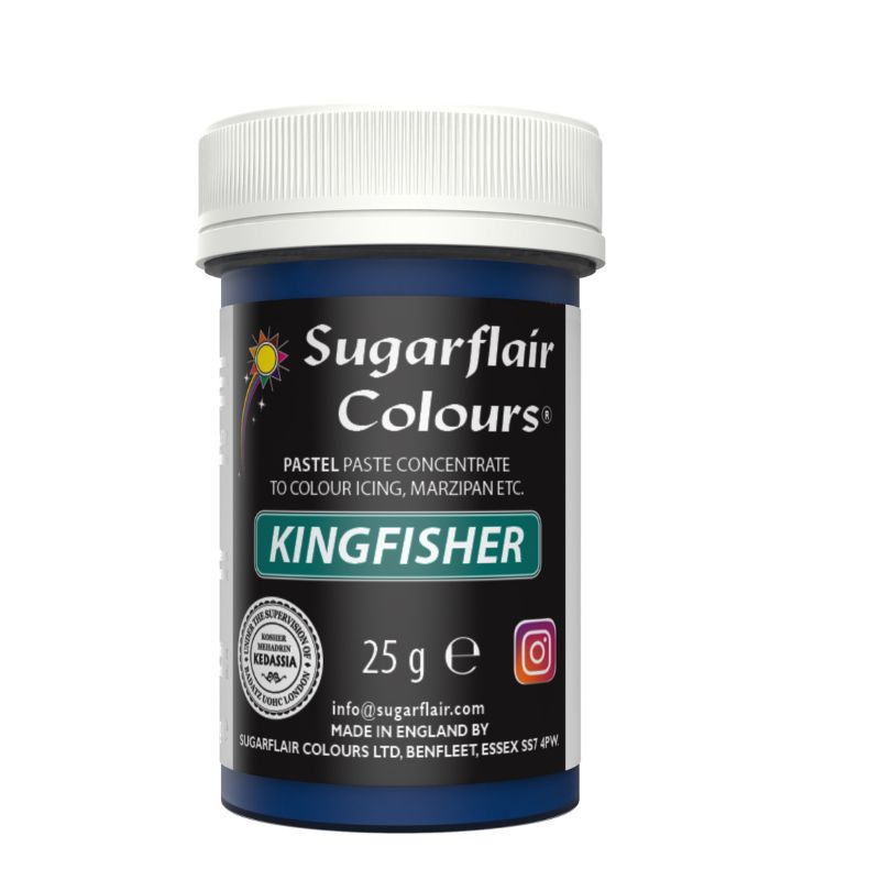 Χρώμα ζαχαροπλαστικής πάστα γαλάζιο kingfisher blue 25γρ Sugarflair - Image 2