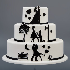 Πλάκα ζαχαρόπαστας ζευγάρι 20x30cm Sugart