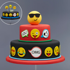 Πλάκα ζαχαρόπαστας emoji 20x30cm Sugart