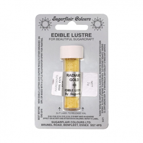 Χρώμα ζαχαροπλαστικής σκόνη χρυσό radiant 2γρ Sugarflair