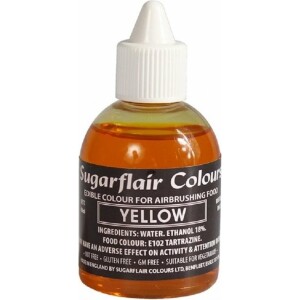 Χρώμα αερογράφου κίτρινο 60ml Sugarflair