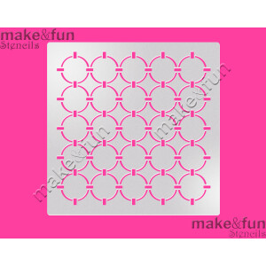 Στένσιλ κύκλοι ενωμένοι 14x14cm