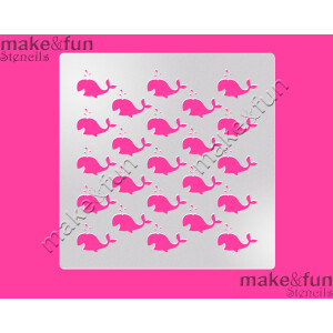 Στένσιλ φαλαινάκια 14x14cm