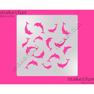 Στένσιλ δελφίνια 14x14cm