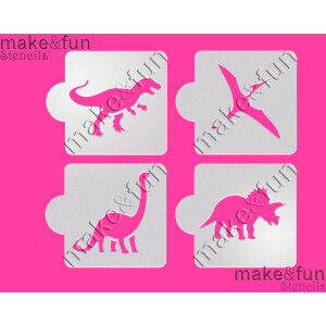 Στένσιλ δεινόσαυροι 6,5cm 4τεμ