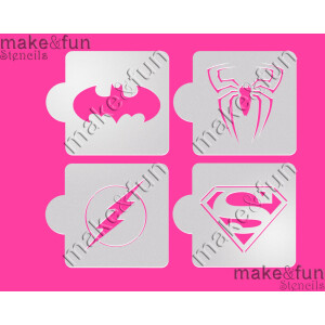 Στένσιλ σούπερήρωες 6,5cm 4τεμ