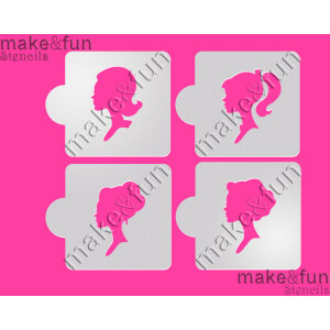 Στένσιλ cameo κορίτσια 6,5cm 4τεμ